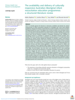 The availability and delivery of culturally responsive Australian Aboriginal infant resuscitation education programmes: a structured literature review