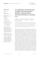 Co-application of biochar and compost with decreased N fertilizer reduced annual ammonia emissions in wetland rice