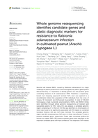 Whole genome resequencing identifies candidate genes and allelic diagnostic markers for resistance to Ralstonia solanacearum infection in cultivated peanut (Arachis hypogaea L.)