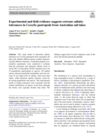 Experimental and field evidence suggests extreme salinity tolerances in Coxiella gastropods from Australian salt lakes