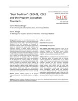"Best Tradition": CREATE, JCSEE and the Program Evaluation Standards