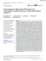 Exome‐based new allele‐specific PCR markers and transferability for sodicity tolerance in bread wheat ( Triticum aestivum L.)