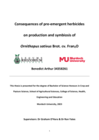 Consequences of pre-emergent herbicides on production and symbiosis of Ornithopus sativus Brot. cv. Fran2O