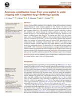 Ammonia volatilisation losses from urea applied to acidic cropping soils is regulated by pH buffering capacity
