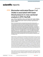 Biomarker-estimated flavan-3-ol intake is associated with lower blood pressure in cross-sectional analysis in EPIC Norfolk