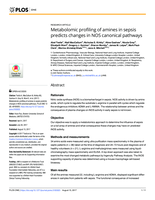 Metabolomic profiling of amines in sepsis predicts changes in NOS canonical pathways