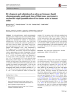 Development and validation of an ultra-performance liquid chromatography quadrupole time of flight mass spectrometry method for rapid quantification of free amino acids in human urine
