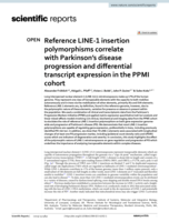 Reference LINE-1 insertion polymorphisms correlate with Parkinson’s disease progression and differential transcript expression in the PPMI cohort