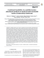 Confirmed feasibility of a satellite tracker attachment method on small juvenile hawksbill turtles Eretmochelys imbricata