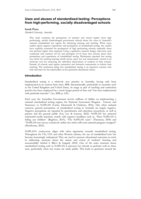 Uses and abuses of standardised testing: Perceptions from high-performing, socially disadvantaged schools