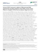 Annual (2023) taxonomic update of RNA-directed RNA polymerase-encoding negative-sense RNA viruses (realm Riboviria: kingdom Orthornavirae: phylum Negarnaviricota)