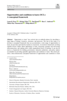 Opportunities and conditions to learn (OCL): A conceptual framework