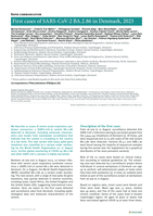 First cases of SARS-CoV-2 BA.2.86 in Denmark, 2023
