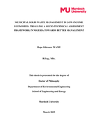 Municipal solid waste management in low-income economies: Trialling a socio-technical assessment framework in NIgeria towards better management