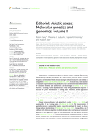 Editorial: Abiotic stress: Molecular genetics and genomics, volume II