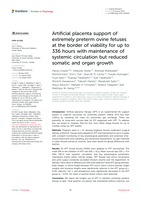 Artificial placenta support of extremely preterm ovine fetuses at the border of viability for up to 336 hours with maintenance of systemic circulation but reduced somatic and organ growth