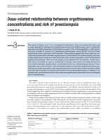 Dose-related relationship between ergothioneine concentrations and risk of preeclampsia