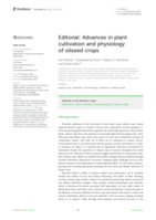 Editorial: Advances in plant cultivation and physiology of oilseed crops