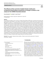 The influence of bias correction of global climate models prior to dynamical downscaling on projections of changes in climate: a case study over the CORDEX-Australasia domain