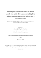 Estimating daily concentrations of PM2.5 in Western Australia from satellite-derived aerosol optical depth, fire radiative power, and meteorological variables using a random forest model