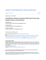 Using behavior sequence analysis to study teams during Long- Duration isolation and confinement