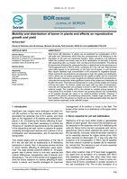 Mobility and distribution of boron in plants and effects on reproductive growth and yield