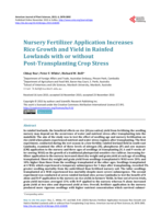 Nursery Fertilizer Application Increases Rice Growth and Yield in Rainfed Lowlands with or without Post-Transplanting Crop Stress