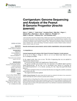 Corrigendum: Genome Sequencing and Analysis of the Peanut B-Genome Progenitor (Arachis ipaensis)