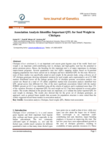 Association Analysis Identifies Important QTL for Seed Weight in Chickpea