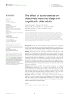 The effect of acute exercise on objectively measured sleep and cognition in older adults