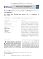 Factors affecting conservation agriculture technologies at farm level in Bangladesh