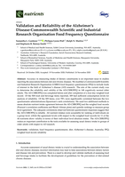 Validation and Reliability of the Alzheimer's Disease-Commonwealth Scientific and Industrial Research Organisation Food Frequency Questionnaire