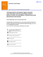 Tackling implicit and explicit stigma towards voice hearing in clinical psychology students before it enters the workplace: a preliminary brief educational intervention