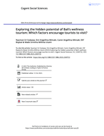 Exploring the hidden potential of Bali’s wellness tourism: Which factors encourage tourists to visit?