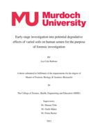 Early-stage investigation into potential degradative effects of varied soils on human semen for the purpose of forensic investigation
