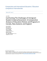 Confronting the challenge of immigrant student underachievement: A comparative analysis of education policies and programs in Canada, New Zealand and England