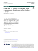 Correction to: Insulins for the long term management of diabetes mellitus in dogs: A review