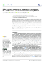 Board Diversity and Corporate Sustainability Performance: Do CEO Power and Firm Environmental Sensitivity Matter?