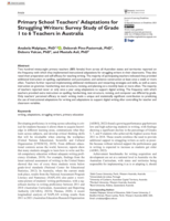 Primary School Teachers’ Adaptations for Struggling Writers: Survey Study of Grade 1 to 6 Teachers in Australia