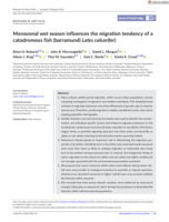 Monsoonal wet season influences the migration tendency of a catadromous fish (barramundi Lates calcarifer)