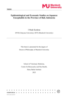 Epidemiological and Economic Studies on Japanese Encephalitis in the Province of Bali, Indonesia
