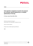 Intra-operative comparison of portal vein pressure pre- and post- partial hepatectomy or complete splenectomy in the dog