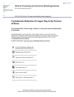 Carbothermic Reduction of Copper Slag in the Presence of Borax