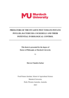 Predators of the invasive pest tomato potato psyllid, Bactericera Cockerelli and their potential in biological control