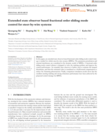 Extended state observer based fractional order sliding mode control for steer‐by‐wire systems