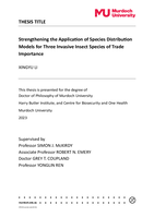 Strengthening the application of species distribution models for three invasive insect species of trade importance