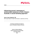 Influencing parents’ awareness of antimicrobial resistance in Perth, Western Australia: A social marketing approach