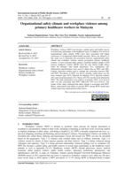 Organizational safety climate and workplace violence among primary healthcare workers in Malaysia