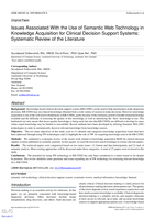 Issues Associated With the Use of Semantic Web Technology in Knowledge Acquisition for Clinical Decision Support Systems: Systematic Review of the Literature