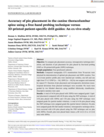 Accuracy of pin placement in the canine thoracolumbar spine using a free-hand probing technique versus 3D-printed patient-specific drill guides: An ex-vivo study